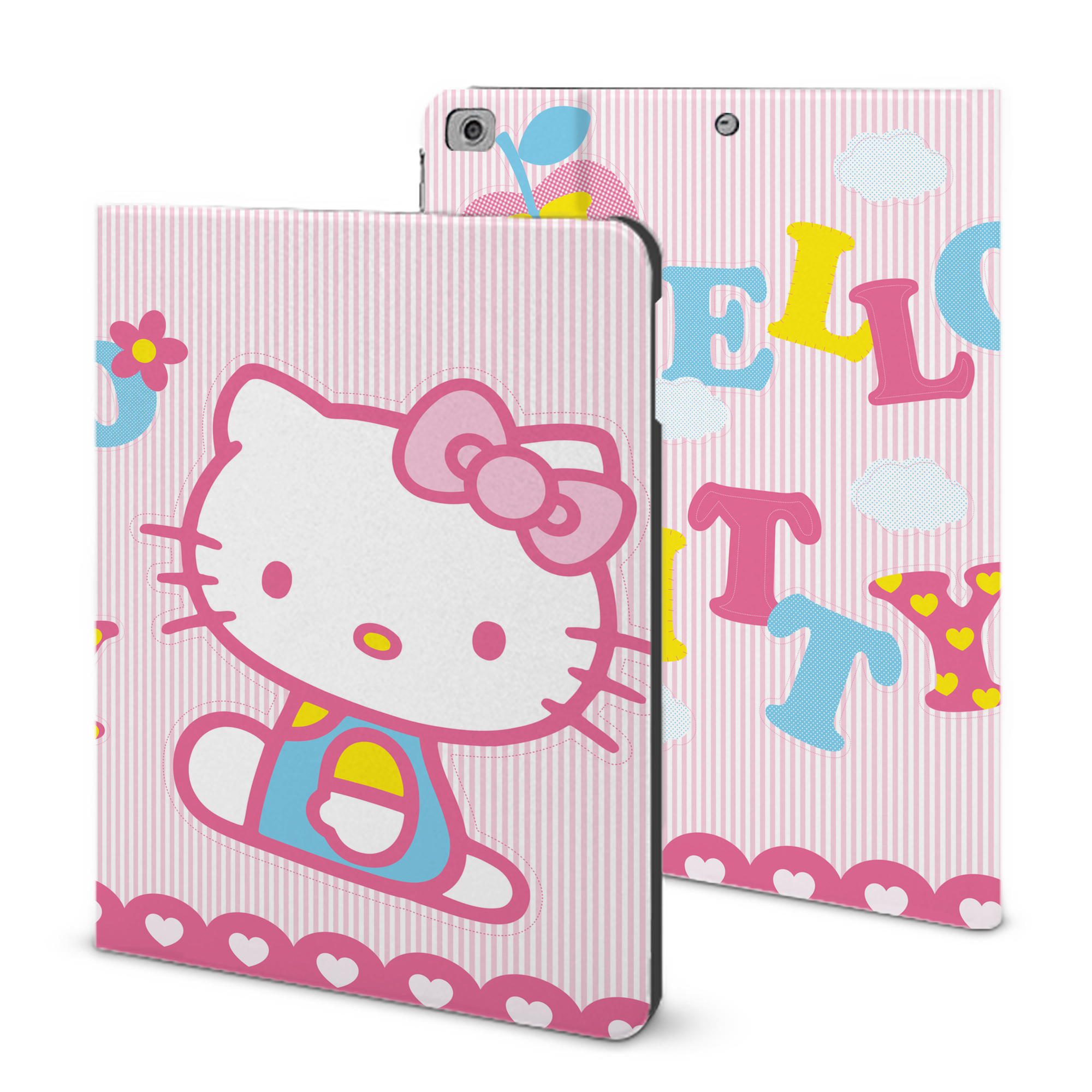 （画像用） Hello Kitty ハローキティ IPad ケース ブック型 PUレザー TPU 耐衝撃 軽量 薄型 ペン収納なし 全面保護 IPad 各モデル対応